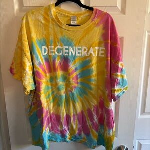 Plan Bri Uncut ORIGINAL MERCH Degenerate Tie Dye Tee